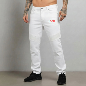OEM Wholesale Loose Wide Leg Streetwear Hip Hop Embroidery Men's Straight Stretch Plus Size Denim Jeans Stonewashed man pant - Product Image 5