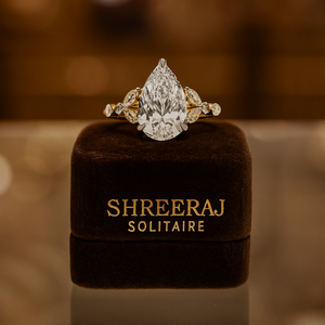 Elegante Anillo Solitario con Corte de Pera de 13x8 mm, Oro Blanco de 14K, Moissanita VVS de 3 Quilates, Regalo de Boda Personalizado para Mujer, Certificado IGI - Product Image 3