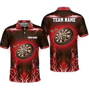 Camisetas de Dardos con Estampado por Sublimación Personalizado, 100% Poliéster, Transpirables, de Secado Rápido, Unisex, para Equipos de Dardos, con Logotipo OEM - Product Image 3