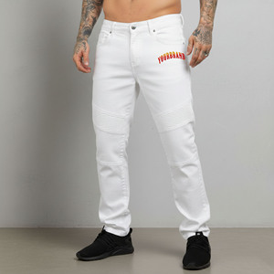Pantalones vaqueros de mezclilla para hombre, OEM al por mayor, de pierna ancha, estilo urbano, hip hop, con bordado, rectos, elásticos, tallas grandes, lavados a la piedra - Product Image 1