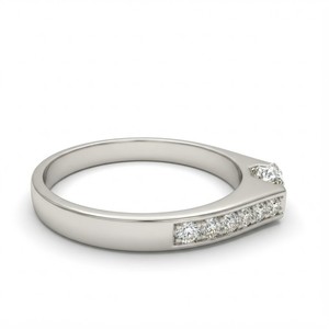 Bague de fiançailles en or blanc 8k avec diamant de laboratoire taille ronde 0,80 carats total, certifiée IGI, sertie par tension - Product Image 3