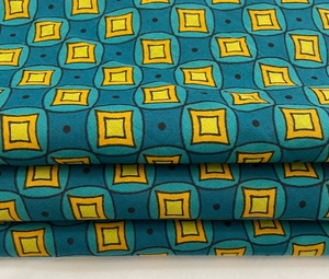 Tissu en coton léger et écologique à imprimé géométrique bleu, imprimé au bloc indien, pour la décoration intérieure, les robes de filles, la couture et le patchwork - Product Image 3