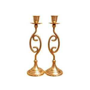 Abstract Curved Wave Gold Metal Square Heat Resistant Taper Lantern Modern Spiral <b>Stand</b> for Hotel Decoration - Product Image 4