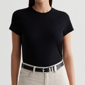Camiseta Corta de Algodón para Niña con Logotipo Personalizado al por Mayor, Top Corto de Alta Calidad, Camisetas de Manga Corta de Forro Polar, Diseño de Moda de Invierno - Product Image 1