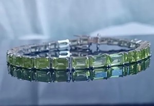 Natural Peridot Stone Charm <b>Bracelet</b> Sterling Silver Rose Gold Luxury Wedding Elegant August Birthstone <b>Gemstone</b> Jewelry Gift - Product Image 3