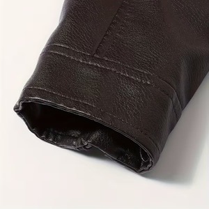 แจ็คเก็ตหนังผู้ชายสีน้ำตาลสุดเท่ห์ ดีไซน์ใหม่ คอตั้ง ปรับแต่งได้เต็มที่ หนังวัวแท้ 100% ปิดซิป ย้อมสีพื้น - Product Image 4