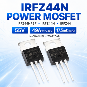 ทรานซิสเตอร์ <span class=keywords><strong>MOSFET</strong></span> กำลังสูงแบบ <span class=keywords><strong>N</strong></span>-<span class=keywords><strong>Channel</strong></span> รุ่น IRFZ44NPBF IRFZ44N IRFZ44 55V 49A ของ FYX Stock สำหรับขับเคลื่อนมอเตอร์ - Product Image 1
