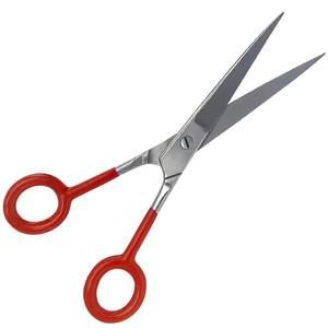 Tijeras Profesionales para Cabello, Hoja de Acero Inoxidable, Mango de Plástico Rojo, Punta Afilada, para Diestros, Mango Corto - Product Image 2