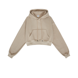 Personnalisation, logo personnalisé, crop top pour femmes, sweats à capuche de haute qualité en coton et polyester, sweats à capuche imprimés pour femmes, sweats à capuche zippés - Product Image 3