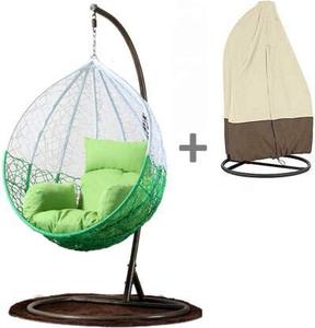 Modern PE Rattan Hanging <b>Swing</b> Chair with Waterproof Cushion-Outdoor Furniture for Balcony & Garden Relaxation - Product Image 1