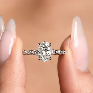 Bague personnalisée en or massif 14K 18K avec diamant ovale de laboratoire certifié IGI CVD HPHT, bijoux fins pour femmes et hommes - Product Image 6