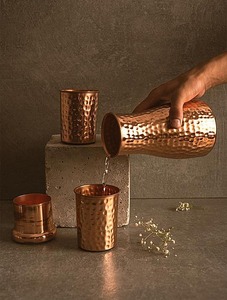 Premium Handmade Hammered Pure <b>Copper</b> Water <b>Bottle</b> 750ml 950ml 1000ml Leak Proof Metal <b>Drinking</b> <b>Bottle</b> OEM ODM Wholesale - Product Image 3