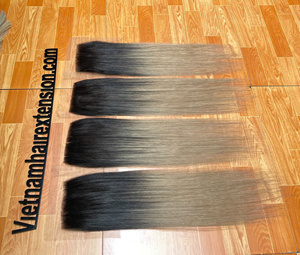 Extensions de cheveux Ombré avec closure frontale en dentelle, 100% cheveux vierges Remy d'origine vietnamienne - Product Image 1