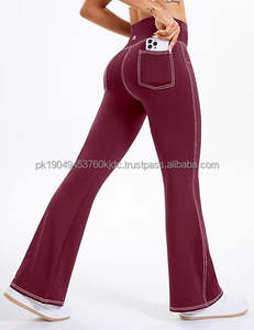 Pantalon de yoga évasé pour femmes taille haute contrôle du ventre Fitness pantalon de yoga pantalon Bootcut pour femmes - Product Image 6