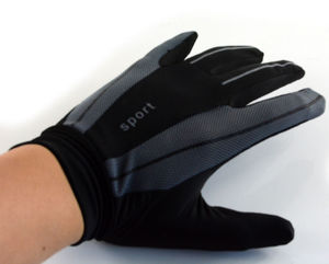 WARPRO INDUSTRY Sport <b>Gloves</b> Black Red Mesh Non-Slip Touchscreen Design Full Finger Outdoor Use PU Material - Product Image 4
