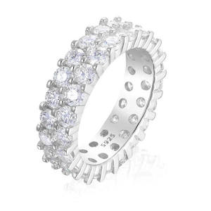 18k Silver Lab Grown Diamond <b>Skull</b> <b>Ring</b> Iced Out Cuban Link Chain Hip Hop Unisex Luxury Punk Gothic Filled Diamonds - Product Image 4