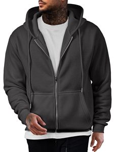Customize Hoodie Hot Selling Zipper Blank Hoodies Hysaf Apparels Co Grey 100% Cotton <b>Fleece</b> Ykk Zipper Boxy Zipup Hoodies - Product Image 1