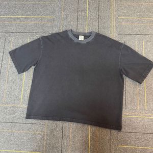 เสื้อยืดสตรีทแวร์ทรงบ็อกซี่ผ้าคอตตอนหนานุ่ม โอเวอร์ไซส์ สไตล์ลำลอง ลุคยูร์เบิ้น คอริบ  ผ้าฟอกสี  เสื้อเปล่าสำหรับงานสกรีน - Product Image 4