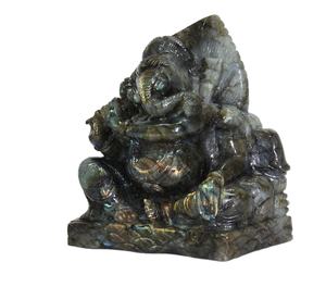 Wholesale Labradorite Ganesha Hand Carved <b>Statue</b> Figurine <b>Religious</b> Style Crystal Healing Stone Piedras Naturales - Product Image 3