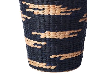 Oval Water Hyacinth Basket with Black Woven Pattern Decorative <b>Storage</b> Basket for Blanket <b>Cushion</b> Laundry <b>Storage</b> - Product Image 4
