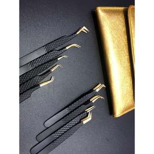 Pinces à épiler pour extensions de cils en acier inoxydable de haute précision à pointe lisse, fabriquées au Pakistan, pour techniques avancées d'extension de cils - Product Image 1