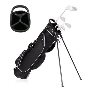 Borsa da Golf Nera in Nylon 420D Resistente all'Acqua con 3 Divisori e 7 Tasche con Cerniera - Product Image 2