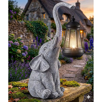 Lanterne solaire en forme d'éléphant pour jardin, certifiée IP65 et ETL, alimentée par batterie, petite lampe LED d'extérieur avec commande par bouton