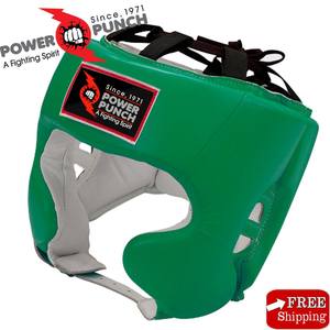 Power <b>Punch</b> White PU Boxing Headgear Lace-Up Adjustable Sparring Training Gear for Adults - Product Image 4