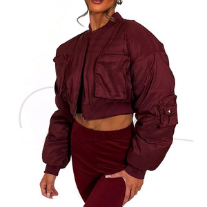 เสื้อแจ็คเก็ตครอปผู้หญิงขายส่ง เสื้อโค้ทยีนส์แขนยาวลำลองแฟชั่นสตรีทแวร์ เสื้อแจ็คเก็ตครอปผู้หญิง - Product Image 2