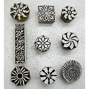 Timbre sculpté en bois de Style Art Antique fait à la main indien bloc d'impression en bois assorti pour décorations de mariage utilisation de bricolage - Product Image 6