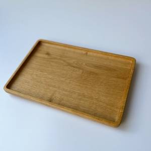 Natural Wood Serving Tray Eco‑Friendly Rectangle Solid Wood Serving Tray <b>Rustic</b> Kitchen & Table Decor Home Organizer - Product Image 4