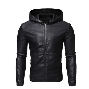 Men's Vintage Slim Jacket Winter Autumn Motorcycle Biker Coat Fleece Hood Warm Casual Moto Design Sheep Skin Canvas Material - Product Image 2
