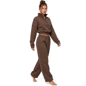 Custom sweatsuits cotton fleece sweatsuit custom boutique sweatsuit matching set for US Brands Low MOQ - Product Image 5