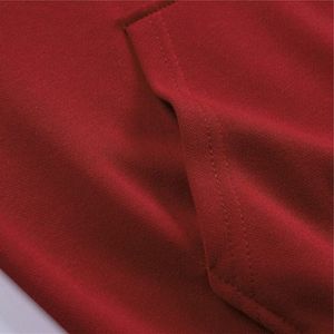 Men <b>Red</b> <b>Hoodie</b> Regular Fit Casual Long Sleeve With Pocket Knitted Cotton French Terry Autumn Wear - Product Image 5