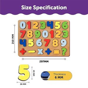 Mini puzzle en bois épais avec chiffres et feuilles, jouet éducatif pour enfants de 2 à 5 ans, facile pour les petites mains, idéal pour l'apprentissage des tout-petits - Product Image 2