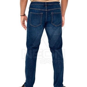 Jeans de Mezclilla para Hombre, Corte Slim Fit, Pierna Recta, Lavado Oscuro, Algodón de Peso Medio, Estilo Casual, para Otoño - Product Image 4