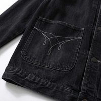 Vente en gros Nouvelle mode 2026 Veste en jean décontractée noire unie en coton délavé pour hommes Vestes en jean personnalisées pour hommes