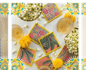 Handmade Cotton Quilted Reversible Fabric <b>Coaster</b> Cotton Mug Mat <b>Heat</b> Resistant Drink <b>Coasters</b> for Coffee Tea Table Protection - Product Image 4