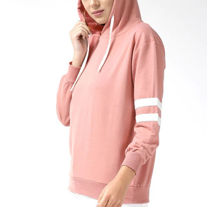 เสื้อสเวตเตอร์มีฮู้ดสีชมพูสำหรับผู้หญิง สีพื้น แขนยาว ถักนิตติ้ง สไตล์ลำลอง ใส่ได้ในฤดูใบไม้ร่วง - Product Image 6