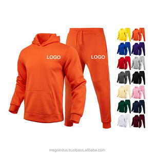 Venta al por mayor de diseño personalizado su propio chándal Unisex sudaderas con capucha pantalones de chándal hombres entrenamiento Jogger Plain 2 piezas chándal - Product Image 6