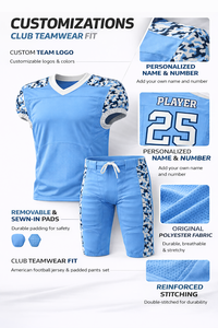 Bulk American Football Club Uniform Polyester Contrast Panel Camouflage Design Your Own Enhanced Airflow Sublimation <b>Athletic</b> - Product Image 6