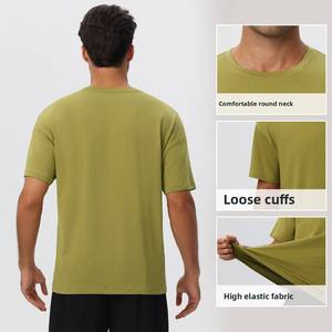 Camiseta Deportiva con Aberturas Laterales, Camiseta de Entrenamiento para Hombre, Casual, Elástica, Estampada - Product Image 5