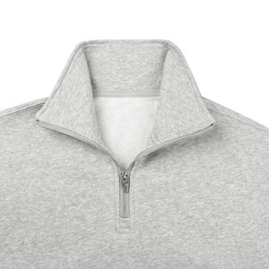 Sudadera con Cierre de Cremallera de un Cuarto para Hombre Haider Gray, Personalizable, con Cuello Alto, Corte Holgado, Sudadera con Capucha para Hombre - Product Image 4