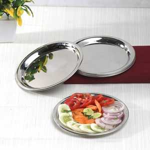 Ensemble d'assiettes rondes en acier inoxydable de qualité alimentaire, réutilisables et durables, pour la maison, les restaurants et les hôtels - Product Image 6