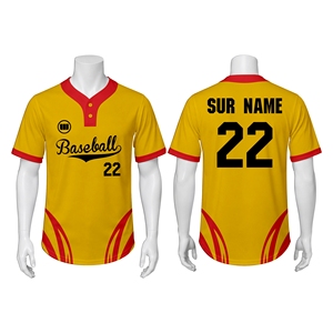 Maillots de baseball tendance pour adultes, uniformes d'équipe personnalisés par sublimation, vêtements de sport athlétiques respirants 100 % polyester à séchage rapide, col en V - Product Image 1