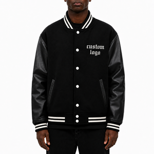 Men's <b>Classic</b> Letterman Jacket with Contrast Sleeves for College and Casual Style - Product Image 4