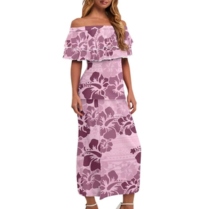 Nuevo Diseño Personalizado, Conjunto de 2 Piezas de Vestido Puletasi Samoano, Ropa Femenina de Alta Calidad, Secado Rápido, Elegante Vestido Largo Polinesio para Fiesta - Product Image 1