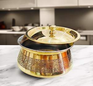 Juego de Cazuelas de Latón y Termosteel Hechas a Mano, con Elegante Estuche Térmico, Combo de 3 para Cocina y Servicio de Buffet - Product Image 5