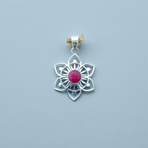 Elegant 925 Sterling Silver Hollow Flower Pendant <b>Necklace</b> 2026 Fashion Luxury <b>Ruby</b> Gemstone Lotus Flower Charm Pendant for Her - Product Image 2