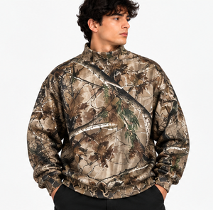 Custom Men's Duck Camo Mockneck Sweatshirt Camo <b>Mock</b> <b>Neck</b> Pullover <b>Mock</b> <b>Neck</b> Streetwear <b>Top</b> Factory Wholesale - Product Image 6